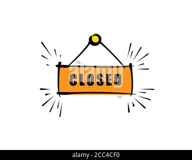 Closed on white background in vector illustration Stock Vector