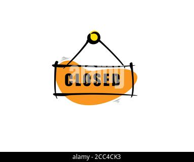 Closed on white background in vector illustration Stock Vector