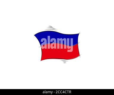 Haiti flag on white background in vector illustration Stock Vector