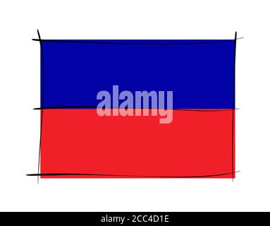 Haiti flag on white background in vector illustration Stock Vector