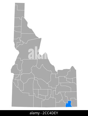 Map of Franklin in Idaho Stock Photo