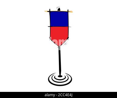 Haiti flag on white background in vector illustration Stock Vector