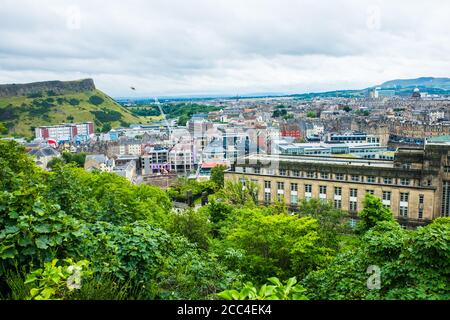Edinburgh Scotlan 5th August 2020 Overhead view of Edinburgh, Scotland , seen from Calton Hill Stock Photo