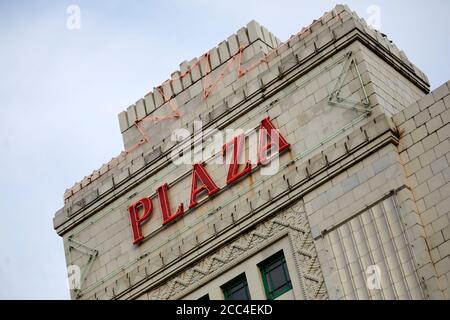 Art Deco style, 1932 Grade II* listed building Stockport Plaza a cinema and venue/ theatre designed by William Thornley Stock Photo