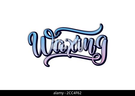 Waxing procedure lettering. Hand drawn vector illustration.  Stock Vector