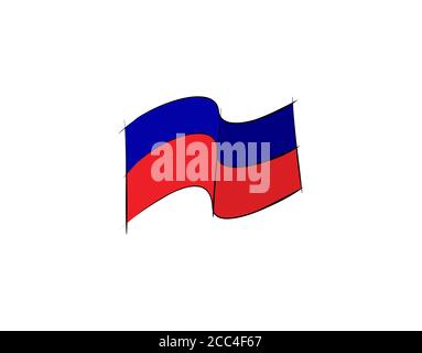 Haiti flag on white background in vector illustration Stock Vector