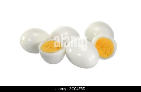 boiled eggs isolated on white background cutout Stock Photo