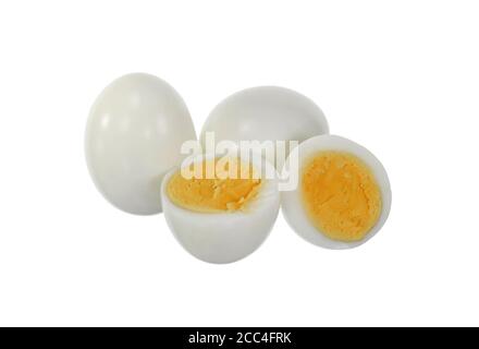 boiled eggs isolated on white background cutout Stock Photo