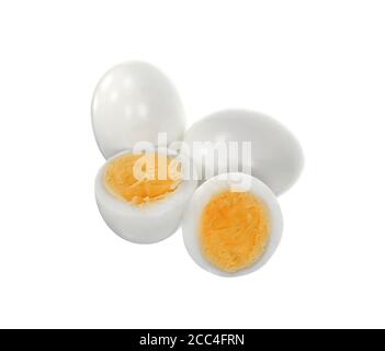 boiled eggs isolated on white background cutout Stock Photo