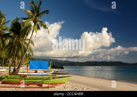 View of White beach, station three. Boracay island. Western Visayas. Philippines Stock Photo