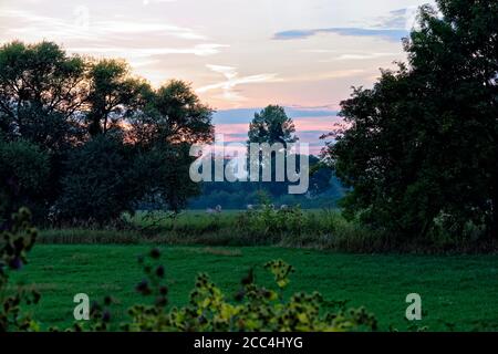 Sunset in Linden Limmer Hannover Germany Stock Photo