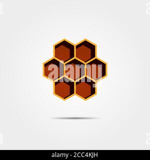 Illustration of honeycomb on a white background Stock Photo