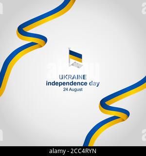 ukraine independence day vector illustration, to welcome Ukraine's important day on August 24, additional size include layer by layer Stock Vector