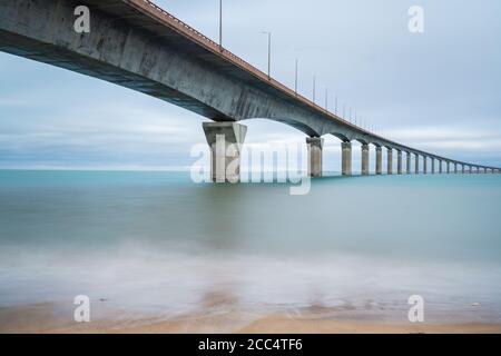 Long Exposure Bridge to Ile de Re, France Stock Photo