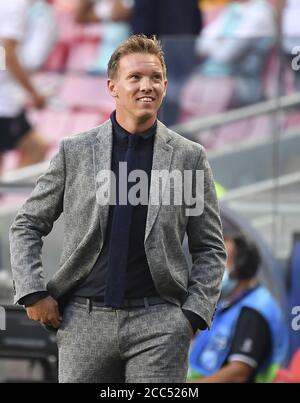 Lisbon, Lissabon, Portugal, 18th August 2020.  Julian NAGELSMANN, RB Leipzig team manager, coach,   in  the semifinal match UEFA Champions League, final tournament RB LEIPZIG - PARIS SG in season 2019/2020,  Photographer: © Peter Schatz / Alamy Live News / Frank Hoermann/ SVEN SIMON/ Pool    - UEFA REGULATIONS PROHIBIT ANY USE OF PHOTOGRAPHS as IMAGE SEQUENCES and/or QUASI-VIDEO -  National and international News-Agencies OUT Editorial Use ONLY Stock Photo