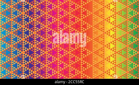 Triangular Shapes Wallpaper. Abstract Triangles Ornament  Vector Illustration. Geometric Seamless Pattern Design Template. Beige Orange Brown, Multico Stock Vector