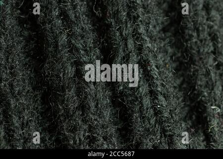 Black cloth textile fabric texture background macro shot Stock Photo