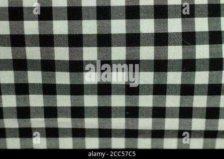 White and black cells fabric tissue. Texture background design Stock Photo