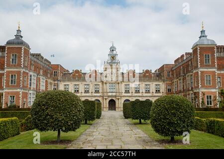 Highclere Castle is a country house built in the Jacobethan style by the architect Charles Barry in the 19th century. Stock Photo