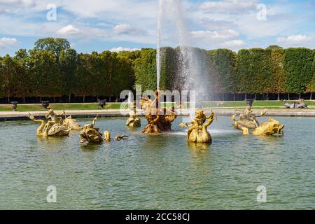 Dragon Fountain in the Gardens of Versailles - France Stock Photo