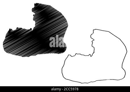 Tegucigalpa City (Republic of Honduras, Municipality of the Central District) map vector illustration, scribble sketch City of Tegus or Teguz map Stock Vector