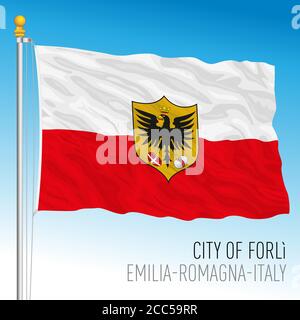 Forli, flags of the city and municipality, Emilia Romagna, Italy, vector illustration Stock Vector