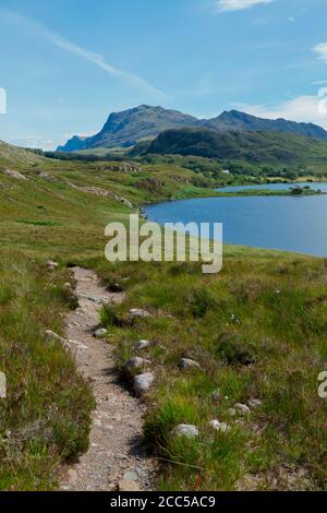 Trail along Loch Kernsary, Highland Scotland Stock Photo