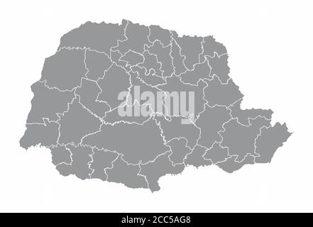 Parana regions map Stock Vector