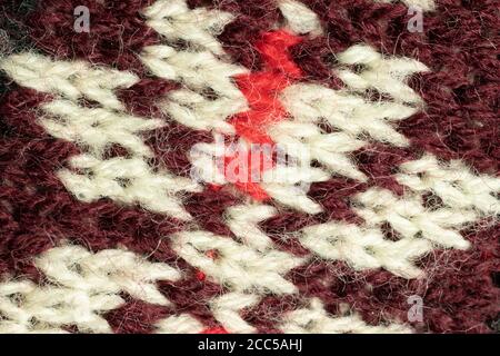 White and red wool texture background. Pattern textile Stock Photo
