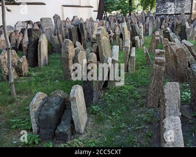 old Jewish cementary in the Old Town, Prague, Czech Republic Stock Photo