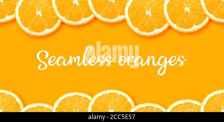 Orange citrus slices seamless backdrop texture. Flat lay backdrop Stock Photo