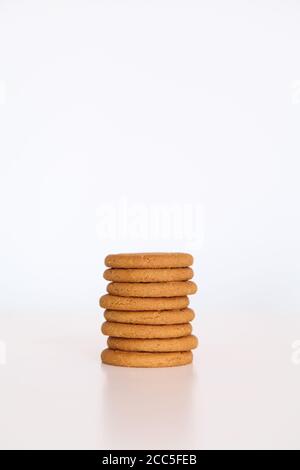 McVitie's Ginger Nuts stack of biscuits in a pile isolated on white background Stock Photo