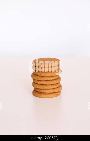 McVitie's Ginger Nuts stack of biscuits in a pile isolated on white background Stock Photo