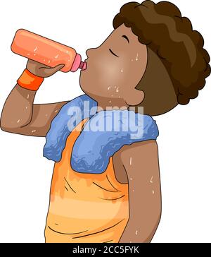 sweating and drinking clip art