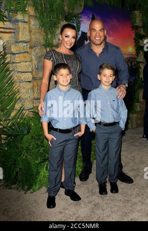 LOS ANGELES - NOV 28:  Amber Nichole Miller, Tito Ortiz, his sons at the Mowgli: Legend of the Jungle Premiere at the ArcLight Theater on November 28, 2018 in Los Angeles, CA Stock Photo