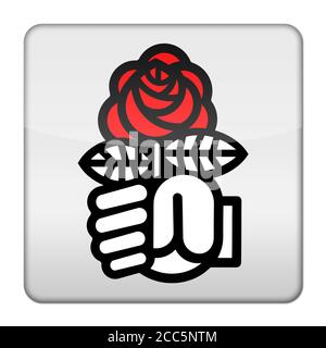 Socialist Party in France logo icon app flag button Stock Photo