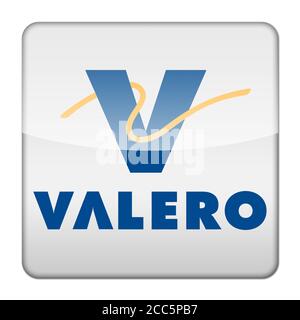 Valero Energy Corporation logo icon app flag button Stock Photo