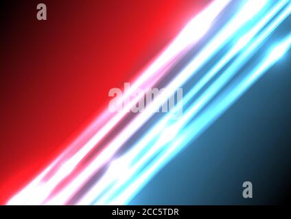 Abstract blue and red lighting effect background with space for your text. Vector illustration Stock Vector