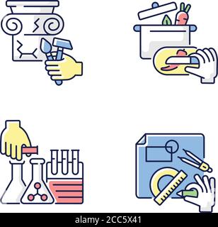 Handmade RGB color icons set Stock Vector
