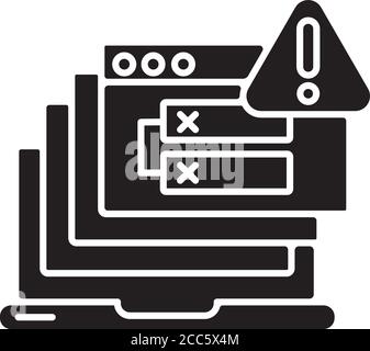 Internal server error black glyph icon Stock Vector