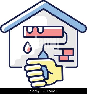 Home repairs RGB color icon Stock Vector