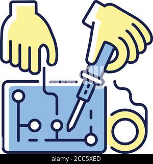 Hobby electronics RGB color icon Stock Vector