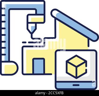 DIY building RGB color icon Stock Vector
