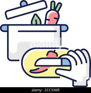 DIY cooking RGB color icon Stock Vector
