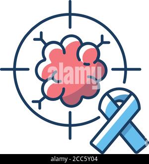 Oncology department RGB color icon Stock Vector