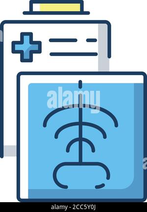 Radiology department RGB color icon Stock Vector