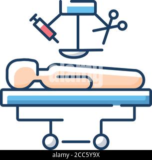 Surgery RGB color icon Stock Vector