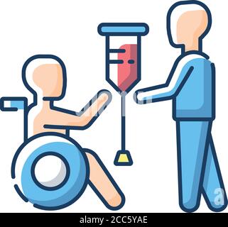 Rehabilitation services RGB color icon Stock Vector