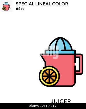 Juicer soecial lineal color vector icon. Illustration symbol design template for web mobile UI element. Stock Vector