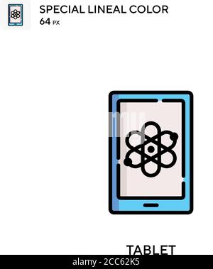Tablet soecial lineal color vector icon. Illustration symbol design template for web mobile UI element. Stock Vector